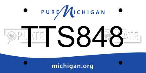 TTS848 Michigan License Plate