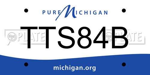 TTS84B Michigan License Plate