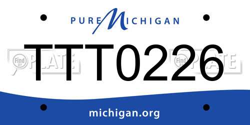 TTT0226 Michigan License Plate