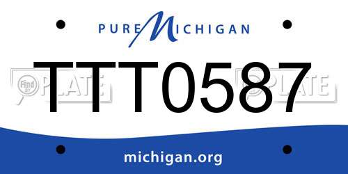 TTT0587 Michigan License Plate