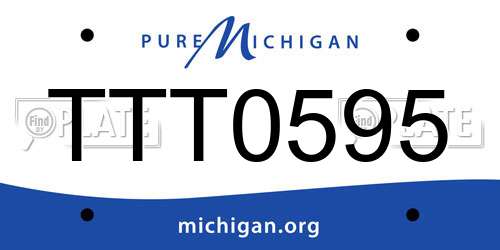 TTT0595 Michigan License Plate