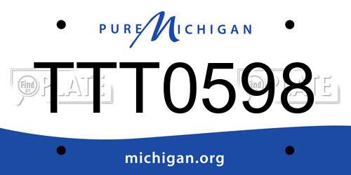 TTT0598 Michigan License Plate
