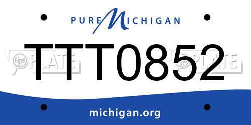 TTT0852 Michigan License Plate