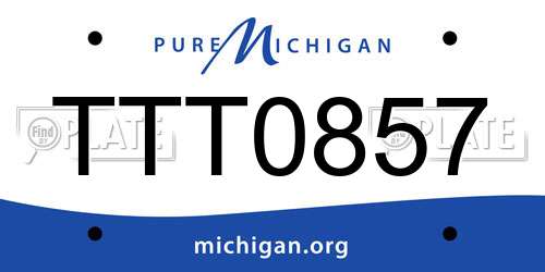 TTT0857 Michigan License Plate