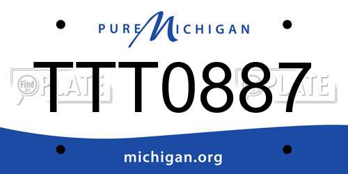 TTT0887 Michigan License Plate