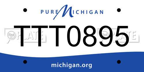 TTT0895 Michigan License Plate