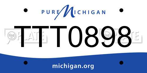 TTT0898 Michigan License Plate