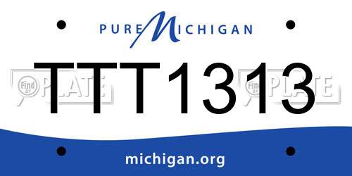 TTT1313 Michigan License Plate