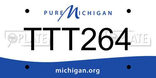 TTT264 Michigan License Plate