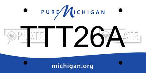 TTT26A Michigan License Plate