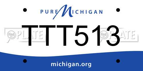 TTT513 Michigan License Plate
