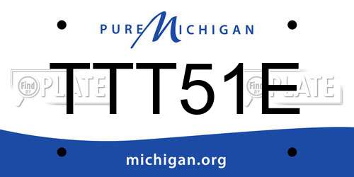 TTT51E Michigan License Plate