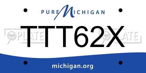 TTT62X Michigan License Plate