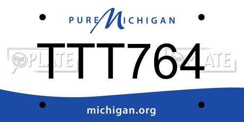 TTT764 Michigan License Plate