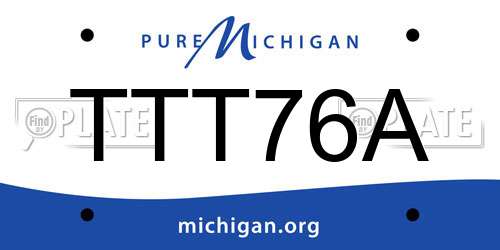 TTT76A Michigan License Plate