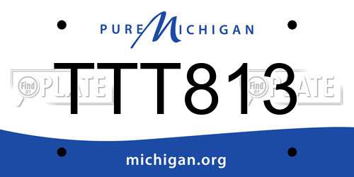 TTT813 Michigan License Plate