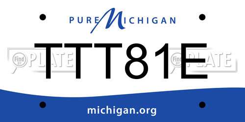 TTT81E Michigan License Plate
