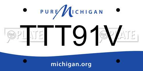 TTT91V Michigan License Plate