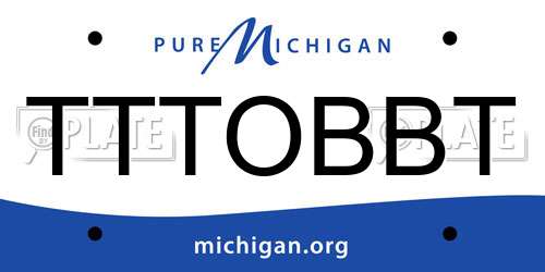 TTTOBBT Michigan License Plate