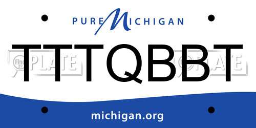 TTTQBBT Michigan License Plate