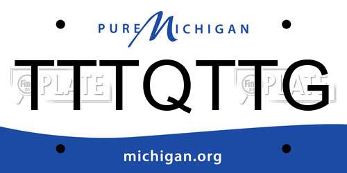 TTTQTTG Michigan License Plate