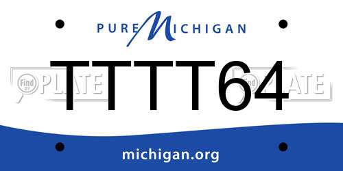 TTTT64 Michigan License Plate