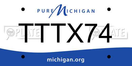 TTTX74 Michigan License Plate