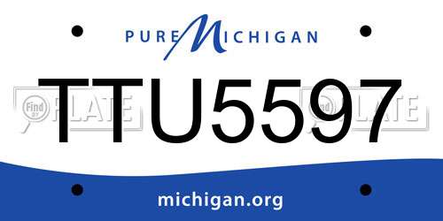 TTU5597 Michigan License Plate