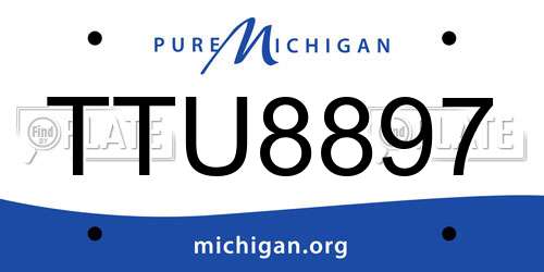 TTU8897 Michigan License Plate