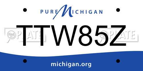 TTW85Z Michigan License Plate