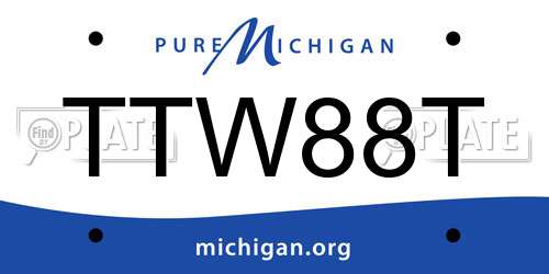TTW88T Michigan License Plate