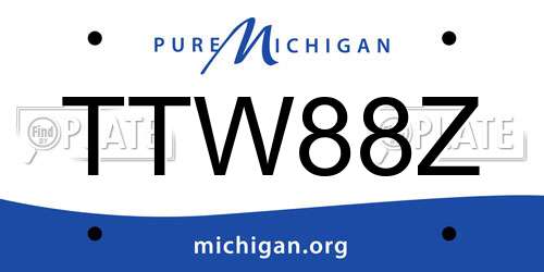 TTW88Z Michigan License Plate