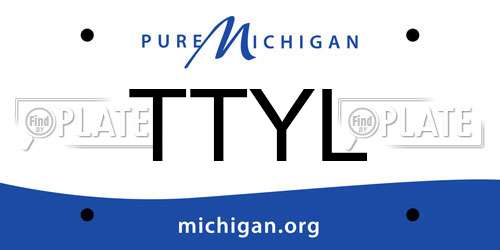 TTYL Michigan License Plate