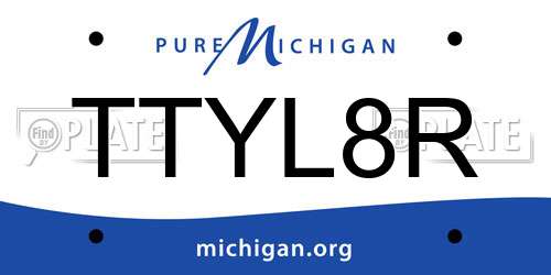 TTYL8R Michigan License Plate