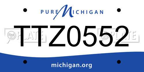 TTZ0552 Michigan License Plate