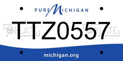 TTZ0557 Michigan License Plate