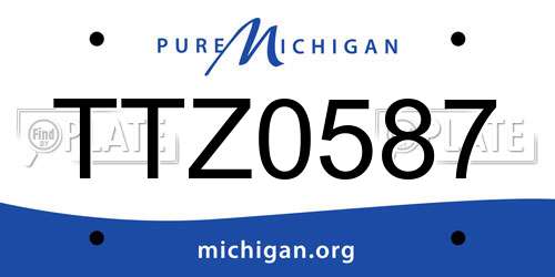 TTZ0587 Michigan License Plate