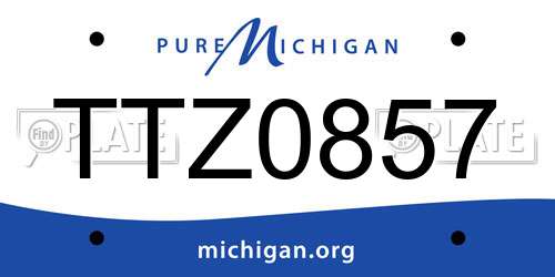 TTZ0857 Michigan License Plate