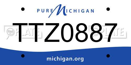 TTZ0887 Michigan License Plate