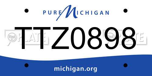 TTZ0898 Michigan License Plate
