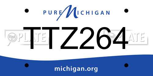 TTZ264 Michigan License Plate