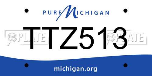 TTZ513 Michigan License Plate