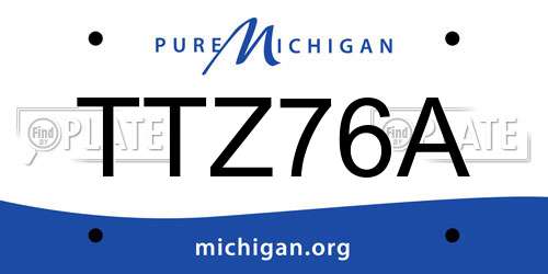 TTZ76A Michigan License Plate