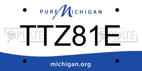 TTZ81E Michigan License Plate