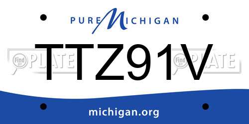 TTZ91V Michigan License Plate