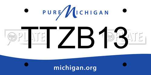 TTZB13 Michigan License Plate