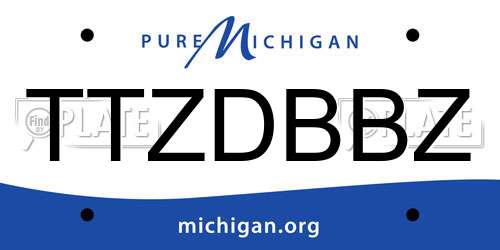 TTZDBBZ Michigan License Plate
