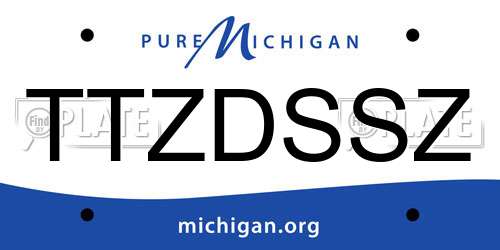 TTZDSSZ Michigan License Plate