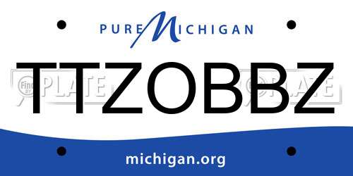TTZOBBZ Michigan License Plate