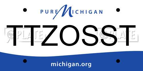 TTZOSST Michigan License Plate